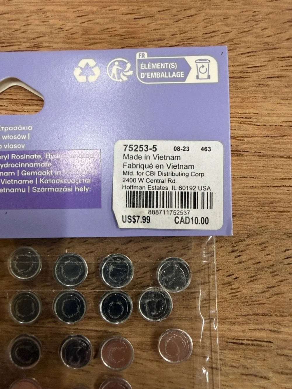 Claire's Clear Iridescent Adhesive Hair Gems‎